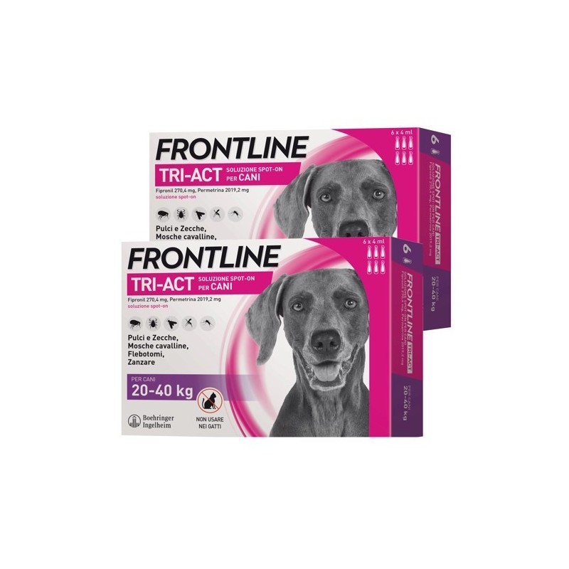 FRONTLINE TRI-ACT CANI 20-40 KG 6 PIPETTE **acquisto minimo 2 confezioni*prezzo riferito alla singola confezione* **spedizione g
