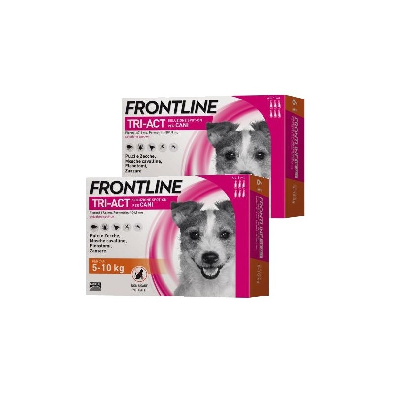FRONTLINE TRI-ACT CANI 5-10 KG 6 PIPETTE **acquisto minimo 2 confezioni*prezzo riferito alla singola confezione***spedizione gra