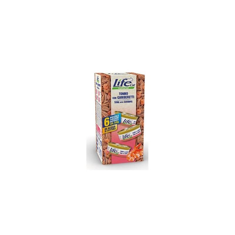 LIFE CAT MULTIPACK 6X50GR TONNO GAMBERETTI