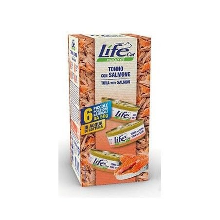 LIFE CAT MULTIPACK 6X50GR TONNO SALMONE