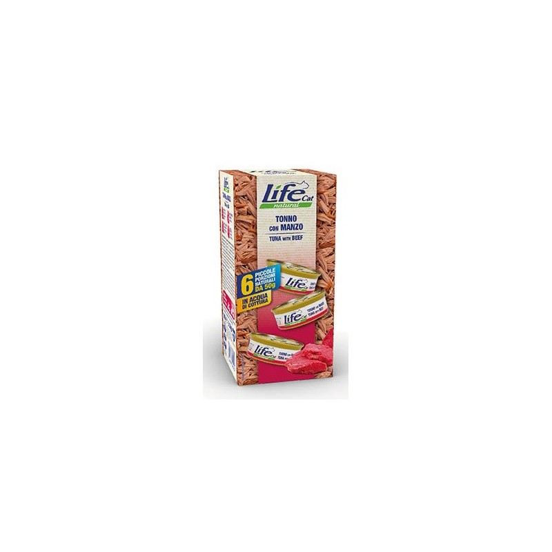 LIFE CAT MULTIPACK 6X50GR TONNO MANZO