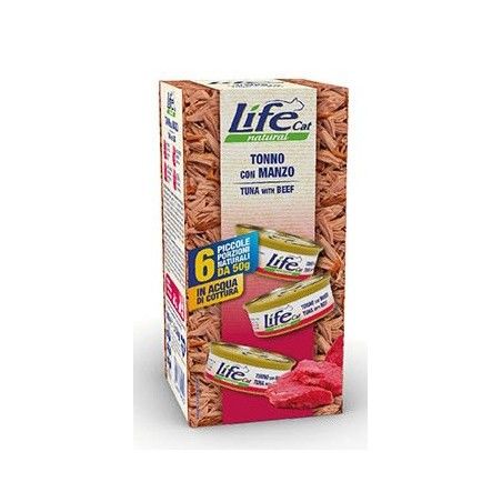 LIFE CAT MULTIPACK 6X50GR TONNO MANZO