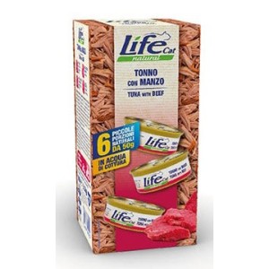 LIFE CAT MULTIPACK 6X50GR TONNO MANZO