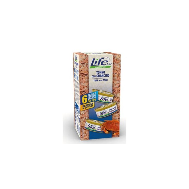 LIFE CAT MULTIPACK 6X50GR TONNO GRANCHIO