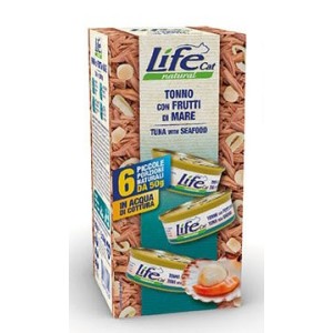 LIFE CAT MULTIPACK 6X50GR TONNO FRUTTI DI MARE