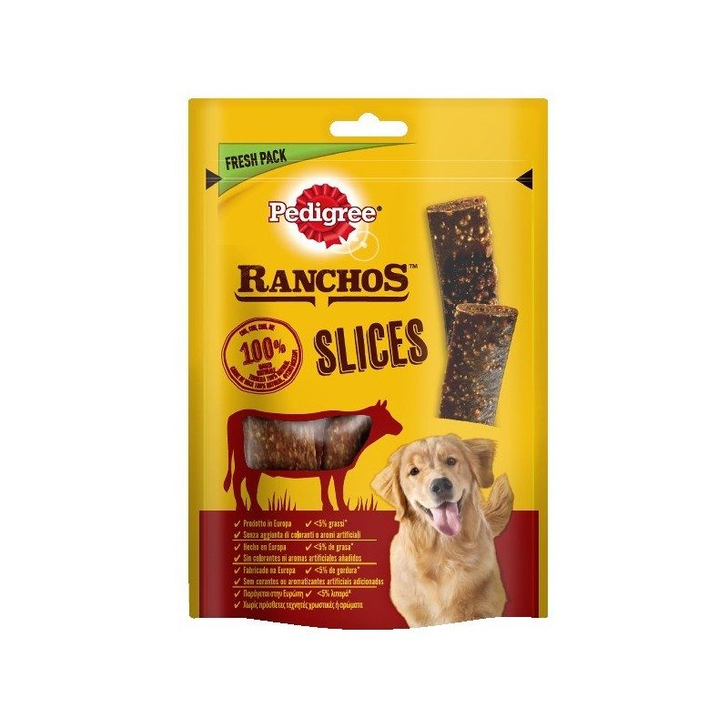 PEDIGREE RANCHOS SLICES MANZO 60GR