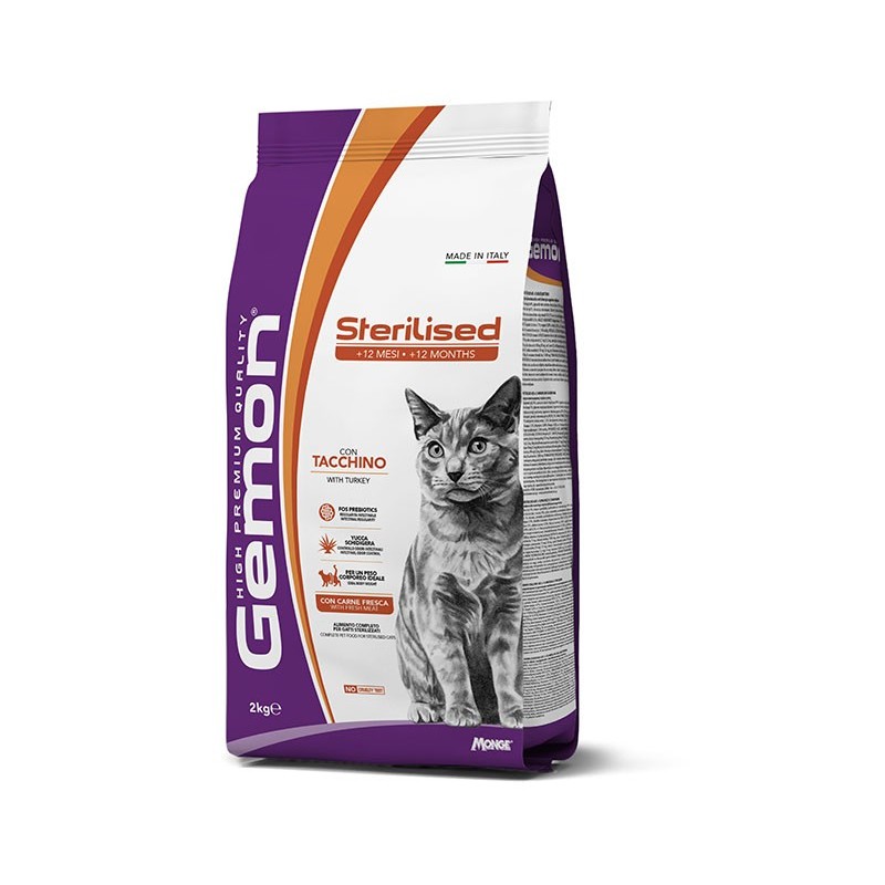 GEMON CAT ADULT STERILIZZATO TACCHINO 7KG **acquisto minimo 2 sacchi*prezzo riferito alla singola confezione*