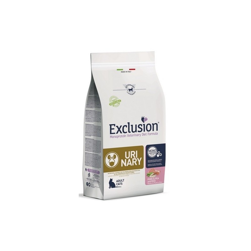 EXCLUSION CAT URINARY PORK PEA AND RICE KG 1,5 