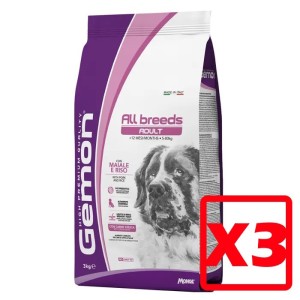 MONGE GEMON ADULT ALL BREEDS MAIALE RISO KG.15 *acquisto minimo 3 sacchi*prezzo riferito alla singola confezione*
