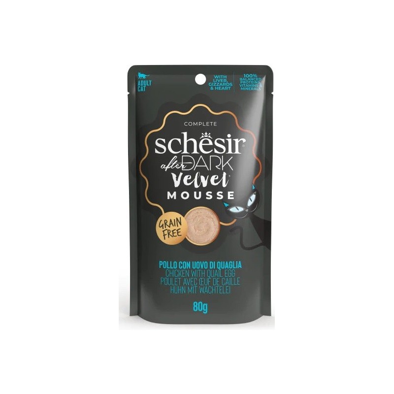 SCHESIR AFTER DARK BUSTA GR 80 MOUSSE POLLO CON UOVA DI QUAGLIA 