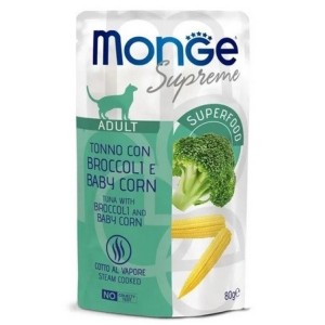 MONGE SUPREME BUSTA GR.80 ADULT TONNO BROCCOLI E BABY CORN