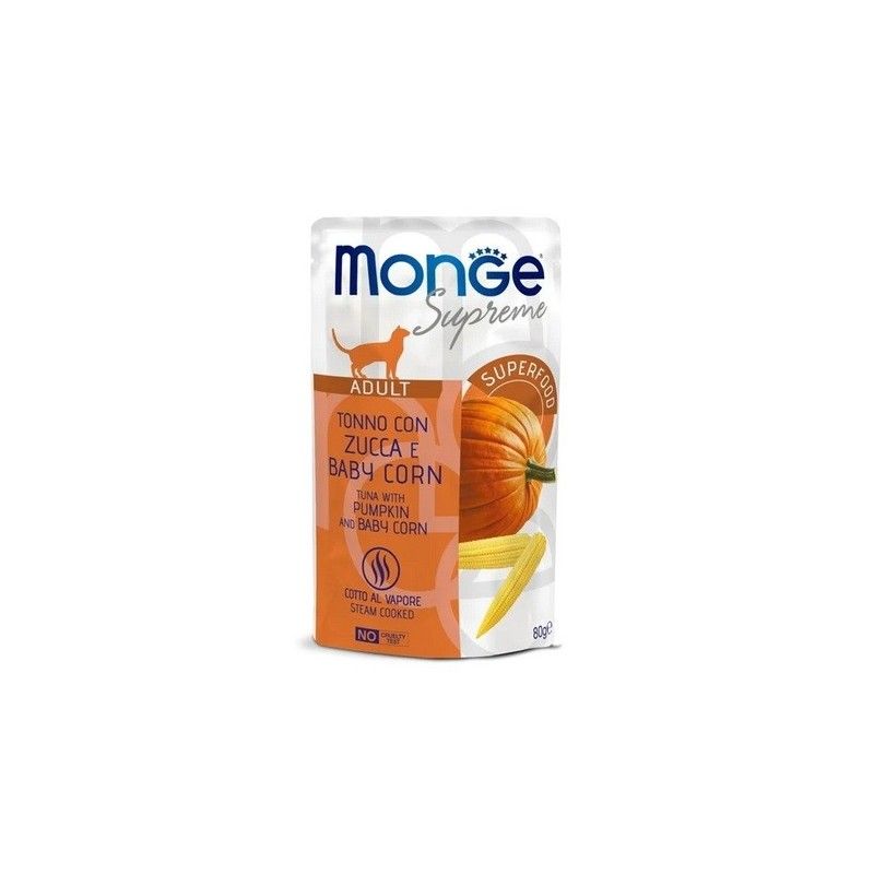 MONGE SUPREME BUSTA GR.80 ADULT TONNO ZUCCA E BABY CORN