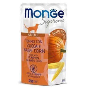 MONGE SUPREME BUSTA GR.80 ADULT TONNO ZUCCA E BABY CORN