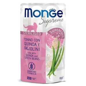 MONGE SUPREME BUSTA GR.80 STERILIZZATO TONNO QUINOA FAGIOLINI