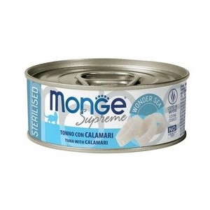 MONGE SUPREME LATTINA GR.80 STERILIZZATO TONNO E CALAMARI