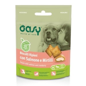 OASY DOG BISCOTTI RIPIENI GR.80 SALMONE E MIRTILLI