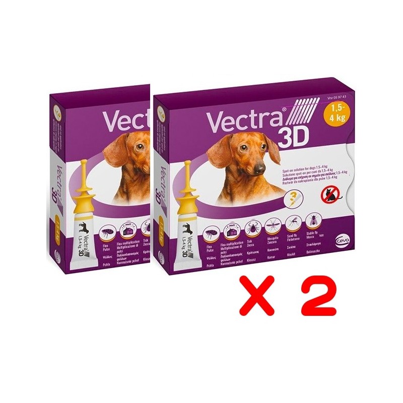 VECTRA 3D DOG 1,5-4 KG - 3 PIPETTE -**Acquisto minimo 2 CONFEZIONI*prezzo riferito alla singola confezione**SPEDIZIONE GRATIS**