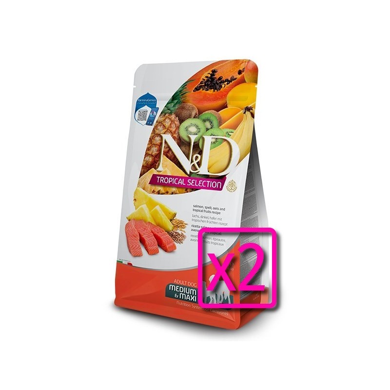 N&D TROPICAL ADULT MEDIUM-MAXI SALMONE 10 KG**acquisto minimo 2pz**