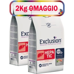 EXCLUSION DIET KG.12 HEPATIC MEDIUM LARGE**acquistimo minimo 2pz** 2kg omaggio