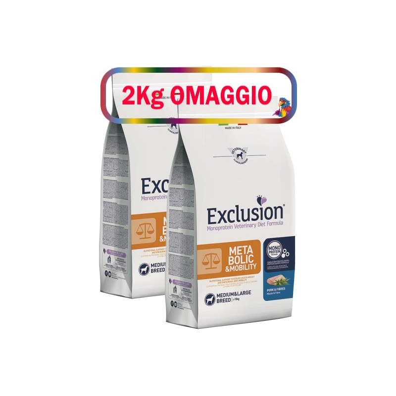 EXCLUSION DIET METABOLIC+MOBILITY KG.12 MEDIUM & LARGE**acquistimo minimo 2pz** 2kg omaggio