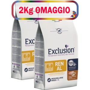 EXCLUSION DIET KG.12 RENAL MEDIUM & LARGE**acquistimo minimo 2pz** 2kg omaggio
