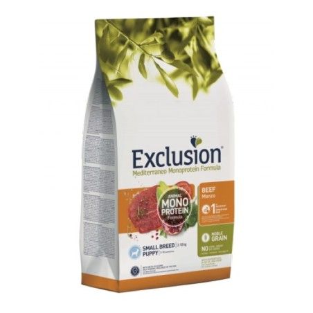 EXCLUSION MEDITERRANEO MONOPROTEIN PUPPY SMALL MANZO KG.2