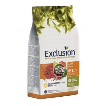 EXCLUSION MEDITERRANEO MONOPROTEIN PUPPY MEDIUM MANZO KG.3