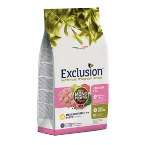 EXCLUSION MEDITERRANEO MONOPROTEIN PUPPY MEDIUM POLLO KG.12