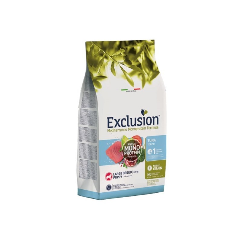 EXCLUSION MEDITERRANEO MONOPROTEIN PUPPY LARGE TONNO KG.12