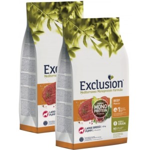 EXCLUSION MEDITERRANEO MONOPROTEIN PUPPY LARGE MANZO KG.12**acquisto minimo 2pz**