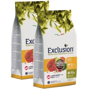 EXCLUSION MEDITERRANEO MONOPROTEIN ADULT LARGE MANZO KG.12**acquisto minimo 2pz**