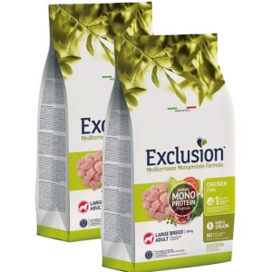 EXCLUSION MEDITERRANEO MONOPROTEIN ADULT LARGE POLLO KG.12 **acquisto minimo 2pz**