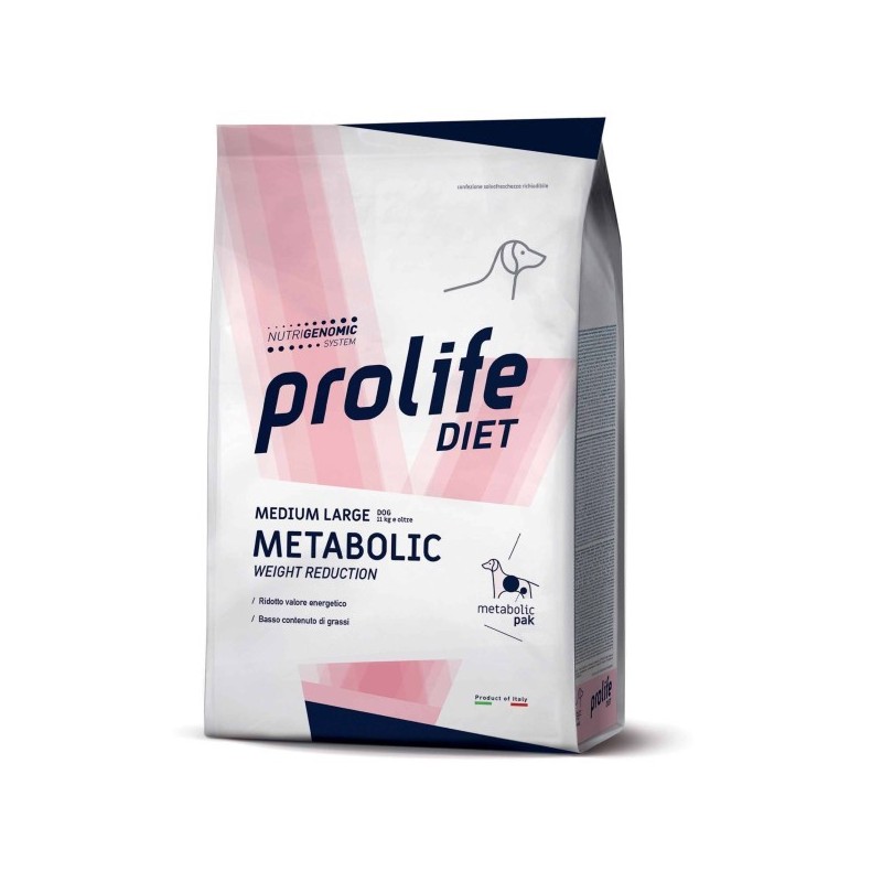 PROLIFE..VETERINARY DIET DOG METABOLIC WEIGHT REDUCTION MEDIUM/LARGE KG 8 **spedizione gratis**