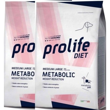 PROLIFE..VETERINARY DIET DOG METABOLIC WEIGHT REDUCTION MEDIUM/LARGE KG 8 *acquisto minimo 2 sacchi*prezzo riferito alla singola