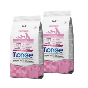 MONGE ALL BREEDS PUPPY MAIALE RISO PATATE KG.12 **acquisto minimo 2 sacchi*prezzo riferito alla singola confezione*