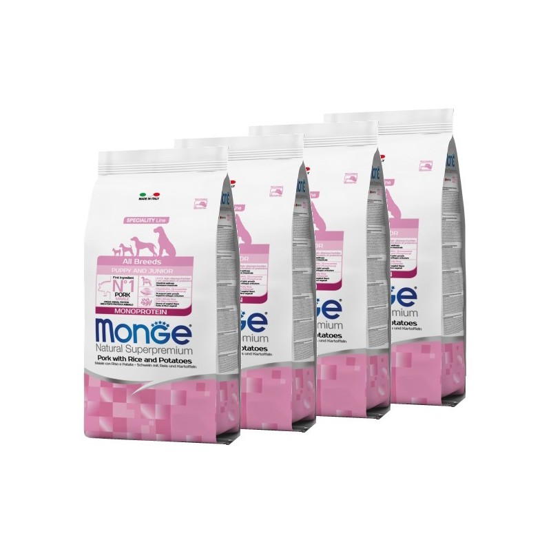 MONGE ALL BREEDS PUPPY MAIALE RISO PATATE KG.12 *acquisto minimo 4 sacchi*prezzo riferito alla singola confezione*