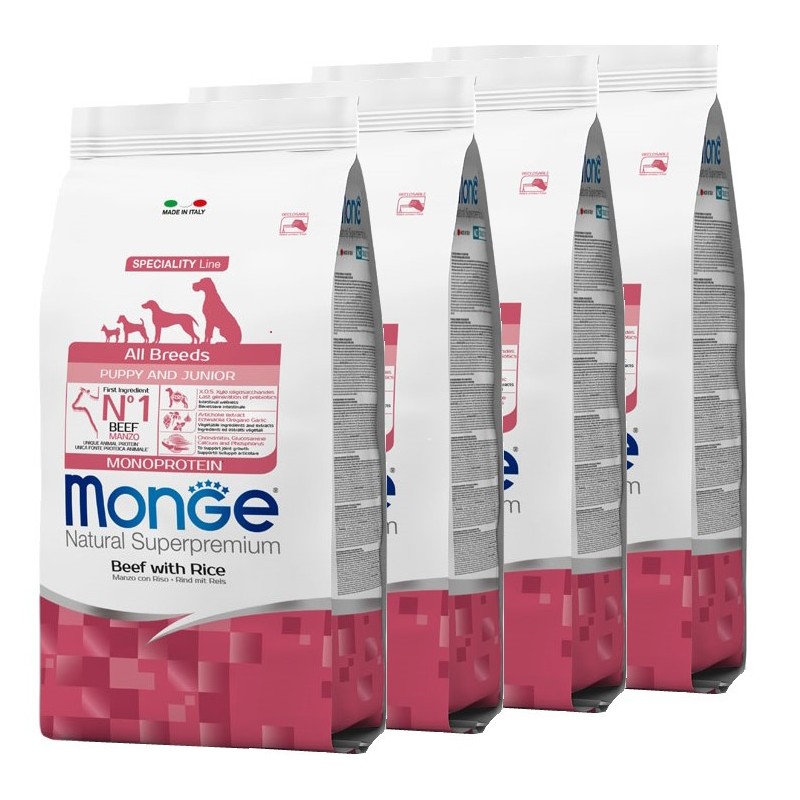 MONGE ALL BREEDS PUPPY MANZO RISO PATATE KG.12 *acquisto minimo 4 sacchi*prezzo riferito alla singola confezione*