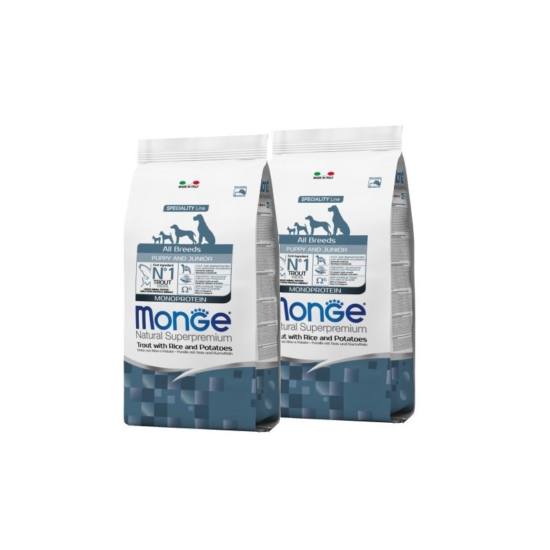 MONGE ALL BREEDS PUPPY TROTA KG.12 **acquisto minimo 2 sacchi*prezzo riferito alla singola confezione*