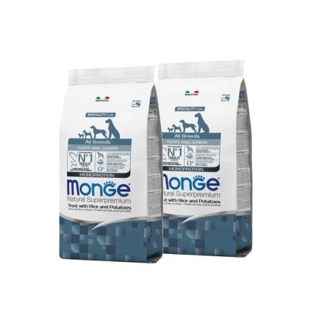 MONGE ALL BREEDS PUPPY TROTA KG.12 **acquisto minimo 2 sacchi*prezzo riferito alla singola confezione*