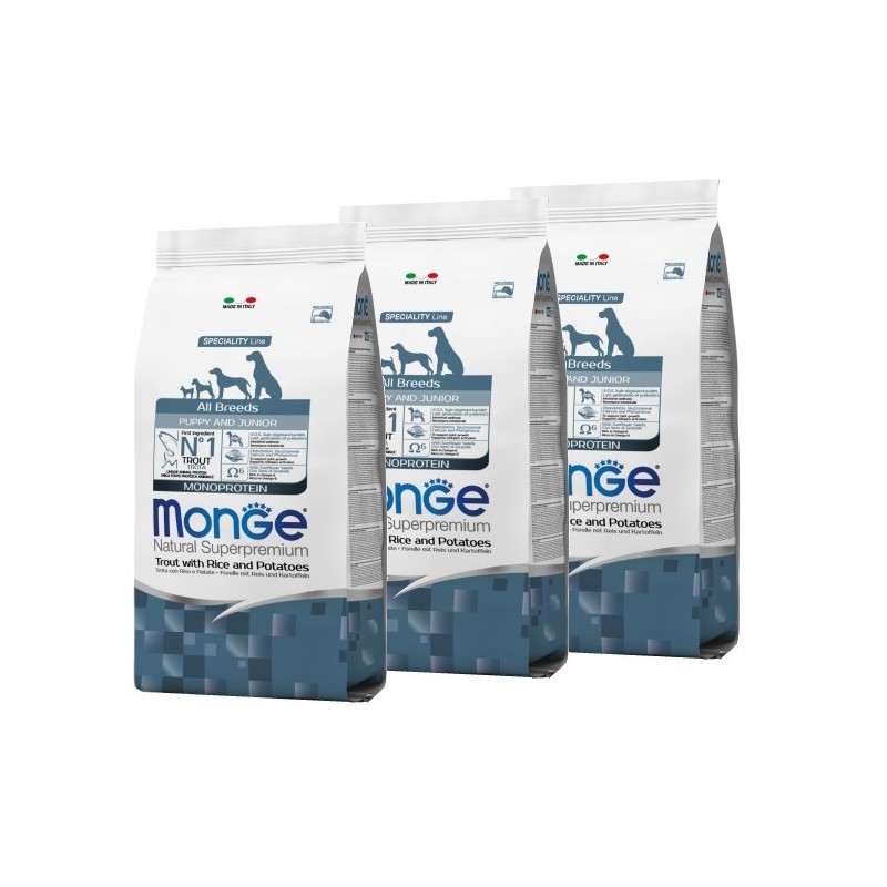 MONGE ALL BREEDS PUPPY TROTA KG.12 *acquisto minimo 3 sacchi*prezzo riferito alla singola confezione*
