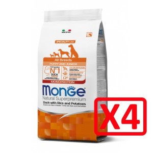 MONGE ALL BREEDS PUPPY ANATRA RISO PATATE KG.12 *acquisto minimo 4 sacchi*prezzo riferito alla singola confezione*