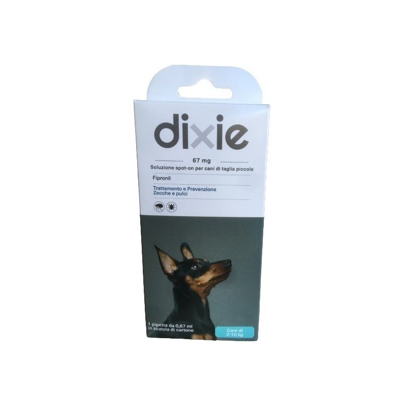 DIXIE CANE 1 PIPETTA 2-10 KG CONTRO PULCI E ZECCHE 