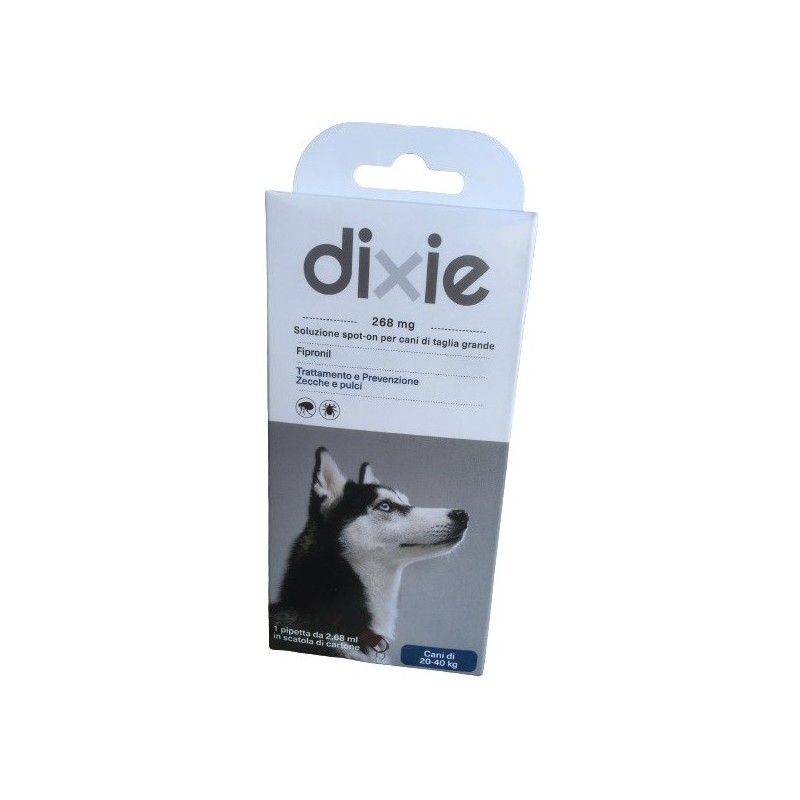 DIXIE CANE 1 PIPETTA 20-40 KG CONTRO PULCI E ZECCHE