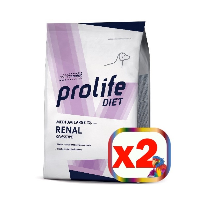 PROLIFE..VETERINARY DIET DOG RENAL SENSITIV MEDIUM/LARGE KG.8**acquisto minimo 2pz**