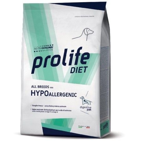 PROLIFE..VETERINARY DIET DOG HYPOALLERGENIC SENSITIV ALL BREED KG.8 **spedizione gratis**