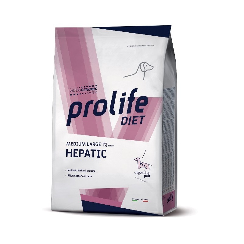 PROLIFE..VETERINARY DIET DOG HEPATIC MEDIUM LARGE KG.8 **spedizione gratis**