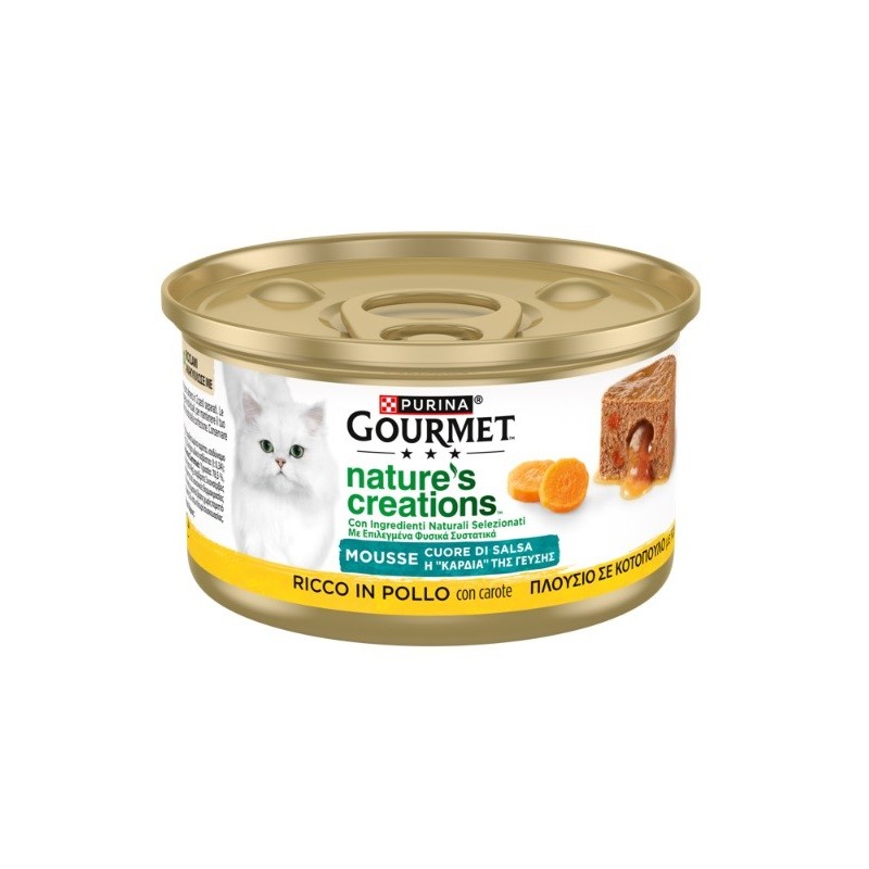 GOURMET NATURE'S C. 85GR MOUSSE CUORE DI SALSA CON POLLO E CAROTE