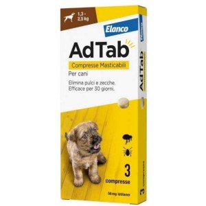 AdTab COMPRESSE MASTICABILI PER  Cani da 1,3 – 2,5 Kg