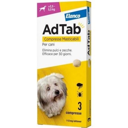 AdTab COMPRESSE MASTICABILI PER Cani da 2,5 – 5,5 Kg