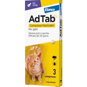 AdTab COMPRESSE MASTICABILI PER GATTI da 0,5 – 2 Kg